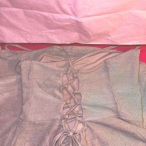 Pink sparkly maxi corset dress/ prom or dance